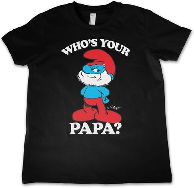 Die Schlümpfe Kinder T-Shirt Who's Your Papa? Kids Tee RB-12-SMF003-DTF574