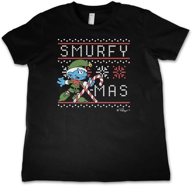 Die Schlümpfe Kinder T-Shirt Smurfy X-Mas Kids Tee RB-12-SMF009