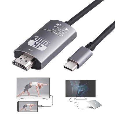 A77C USB-C auf HDMI Kabel Adapter 4K 1,8m , HDTV Projektor Monitor USB 3.1 Typ C