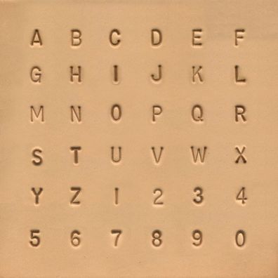 Alphabet & Nummern Prägeset Simple - Buchstaben und Zahlen in Leder prägen
