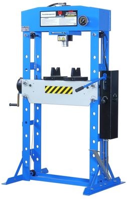 50t Werkstattpresse, Manuell und Fußpedal, Rahmen geschweißt, blau, SP50HHVJ, 02072