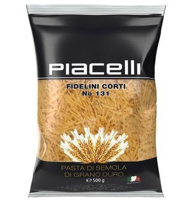 Piacelli Fidelini Corti Nr. 131 - 500 g Hartweizen-Pasta aus Italien