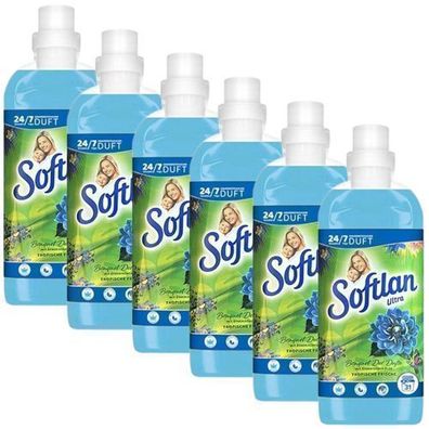 Softlan Weichspüler Tropische Frische - 6x650 ml - Duft von exotischen Früchten