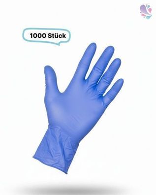 Nitril-Handschuhe puderfrei, blau, 1.000 Stk., unsteril, mit Rollrand, hoch-elastisch