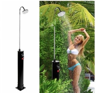 Solar Gartendusche H ca. 217 cm 18L Wassertank Bodenplatte ca. 21,5 x 21,5 cm