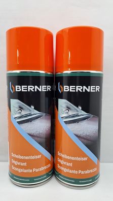 2x Berner Scheibenenteiser Enteiser Spray Frost Eis Schnee Scheibe Kfz 400ml