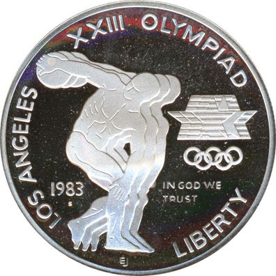 USA 1 Dollar 1983 S Olympiade in Los Angeles 1984 PP Silber*