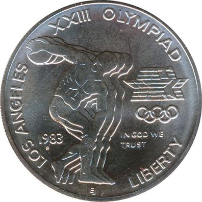 USA 1 Dollar 1983 S Olympiade in Los Angeles 1984 stgl. Silber*