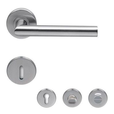 Normbau EST 21 Türgriff Rosettengarnitur BB/PZ/WC Edelstahl matt Türklinke