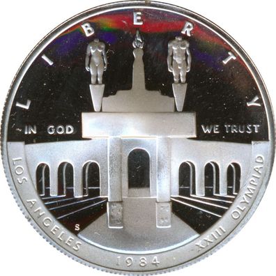 USA 1 Dollar 1984 S Olympiade in Los Angeles 1984 PP Silber*