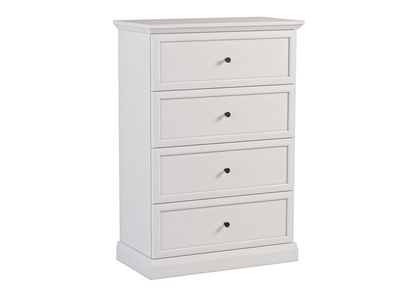 AX LIVING Kommode Schmal Levantos K4S - 75,5 cm, Weiß Opal