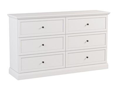 AX LIVING Kommode mit 6 Schubladen Levantos K6S - 146 cm, Weiß Opal