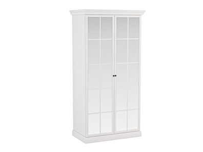 AX LIVING Kleiderschrank mit Spiegel Levantos - 102,5 cm Weiß Opal
