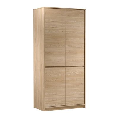 AX LIVING Schlafzimmer Schrank Mormanno S4T - 91 cm, Eiche Cremona