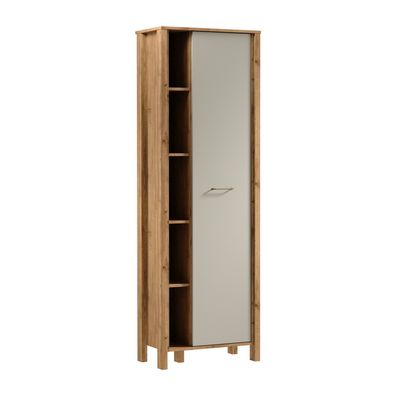 AX LIVING Bücher Regal Iseonia R1T - 66 cm breit, Eiche Wotan/Beige