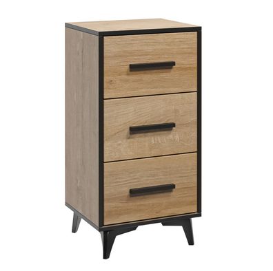 AX LIVING Schmale Kommode mit Schubladen Fabriani K3SW Eiche Riviera