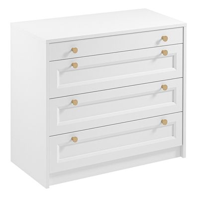 AX LIVING schmale weiße Kommode Raiane moderne Kommode 90 cm breit