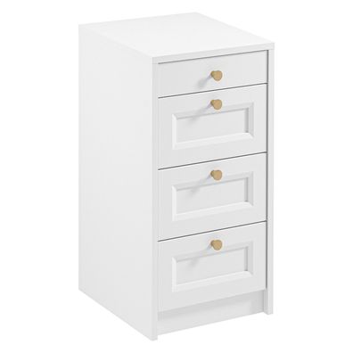 AX LIVING weiße kleine Kommode Raiane K4SW Mini Kommode Schubladen 40