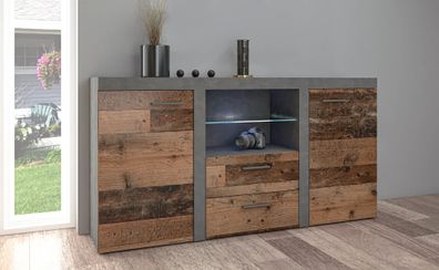 AX LIVING Schubladenschrank Kommode Spacoro 2F2S Matera/Old Style