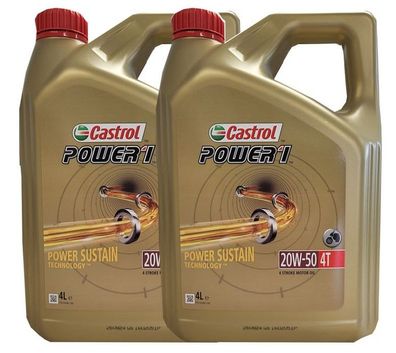 Castrol Power 1 20W-50 4T API SN JASO MA-2 2x4 Liter