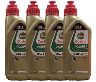 Castrol Power 1 20W-50 4T API SN JASO MA-2 4x1 Liter