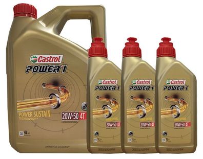 Castrol Power 1 20W-50 4T API SN JASO MA-2 4 + 3x1 Liter