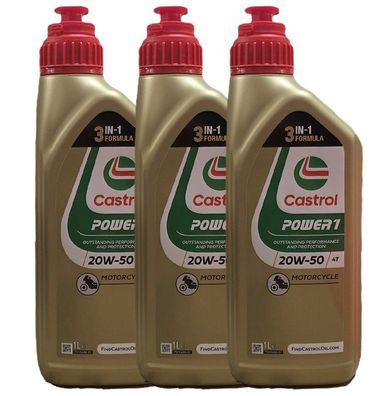 Castrol Power 1 20W-50 4T API SN JASO MA-2 3x1 Liter