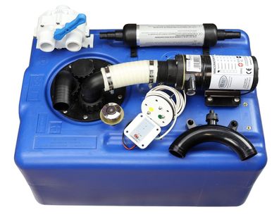 Polyethylen Fäkalientanksatz rechteckig 53l / 73l / 103l mit 12V Pumpe & Zubehör