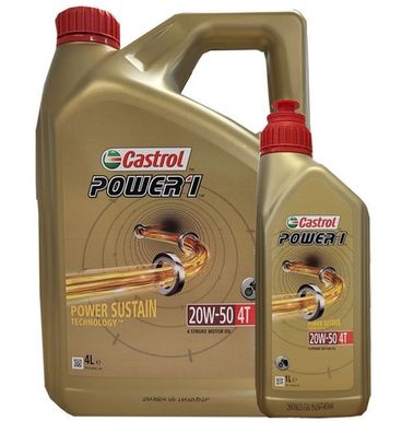 Castrol Power 1 20W-50 4T API SN JASO MA-2 4 + 1 Liter