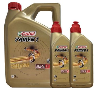 Castrol Power 1 20W-50 4T API SN JASO MA-2 4 + 2x1 Liter