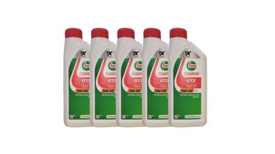 Castrol GTX 5W-40 A3/ B4 MB 229.3 VW 502 00/ 505 00 5x1 Liter Motoröl