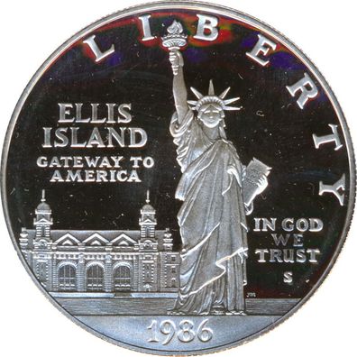 USA 1 Dollar 1986 S Ellis Island PP Silber*