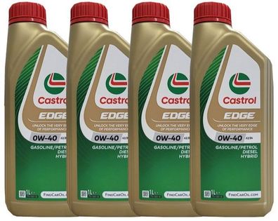 Castrol Edge 0W-40 4x1 Liter VW 502 00/ 505 00 MB-229.3/ 229.5 Porsche A40 Motoröl