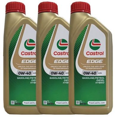 Castrol Edge 0W-40 3x1 Liter VW 502 00/ 505 00 MB-229.3/ 229.5 Porsche A40 Motoröl