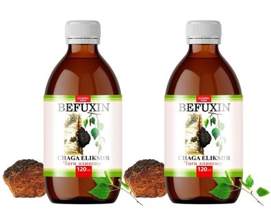 Befuxin Chaga Elixier Alkoholfrei 2 x 120 ml Tinktur Trinkkur sibirische Birke