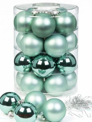 Weihnachtskugeln Winter Jade 20 Stk 6cm + Haken