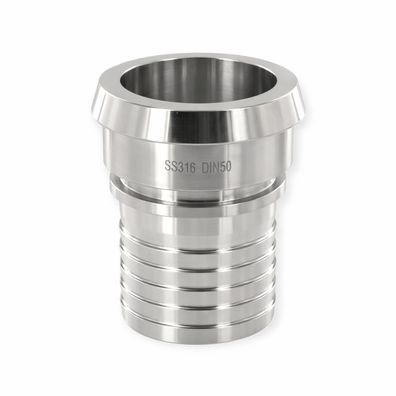 Kegelstutzen mit Rillenstutzen und Sicherungsbund - DIN 11851 (ohne Überwurfmutter)