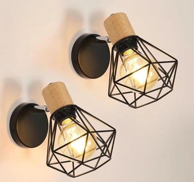 Toolight 2 Stück Wandleuchte Innen Industrie, Vintage Wandstrahler