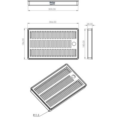BieTal® Tropfschale Tropfkasten Edelstahl Lochplatte Aufbau Theke Bar Auflegen