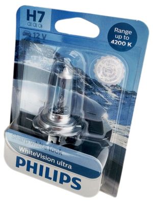 H7 12V 55W PX26d WhiteVision Ultra 4200K 1st. Blister Philips 12972WVUB1
