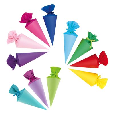 Goldbuch Bastelschultüten Sortiment mit farbigem Filzverschluss