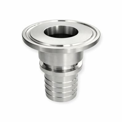 Clamp Edelstahl mit Rillenstutzen & Sicherungsbund DIN32676 / (Durchmesser x Stutzen