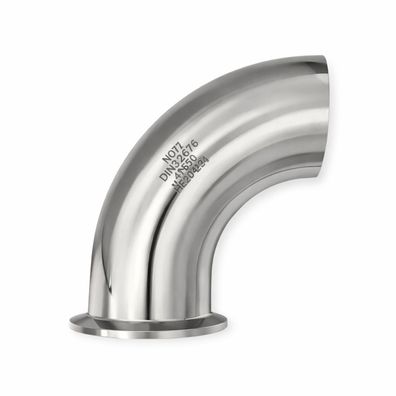 Clampbogen 90° - Clamp DIN 32676 auf Anschweißende (BW) - Edelstahl 1.4404 / (Scheib