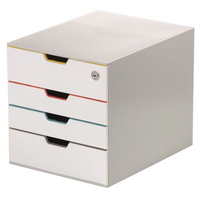 Durable Schubladenbox 292 x 356 280 mm 4 farb. Schubladen abschließbar