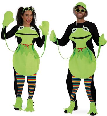 narrenwelt Kostüm Frosch Partyfrosch Unisex Faschingskostüm Motto Party Schürze