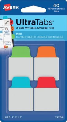 Haftstreifen UltraTabs Klas 25,4 x 38 mm, 1 Pack = 40 Haftstreifen,