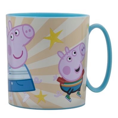 Peppa Pig Becher Mikrowellengeeigneter Kunststoffbecher 390?ml – Motivbecher für