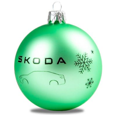 Original Skoda Weihnachtsbaumkugel Christbaumkugel Weihnachten grün 6U0087703DH