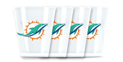 NFL Miami Dolphins 4er Set Shot Gläser Schnaps Glas Schnapsglas 4 Stück