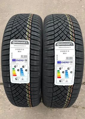 2x Allwetterreifen 215/65 R16 98H Continental AllSeason Contact 2 DOT25 NEU